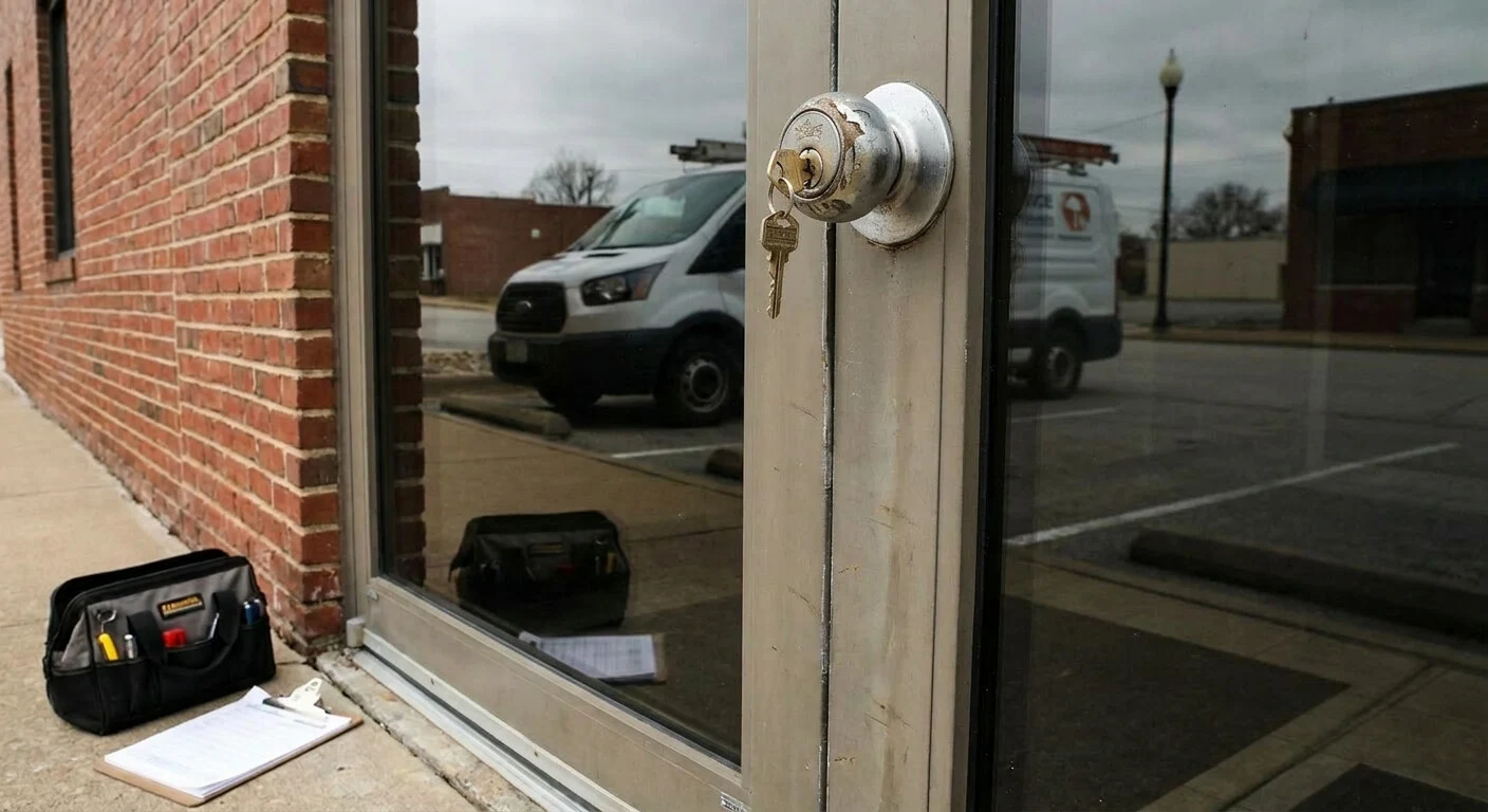 Business security issues in Wentzville requiring a locksmith, such as lost keys, break-ins, and outdated locks