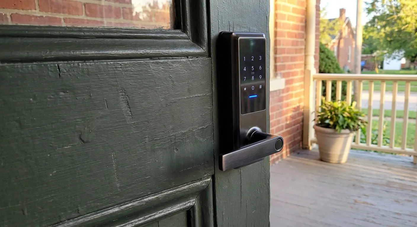 Smart lock installation on an older home in Wentzville